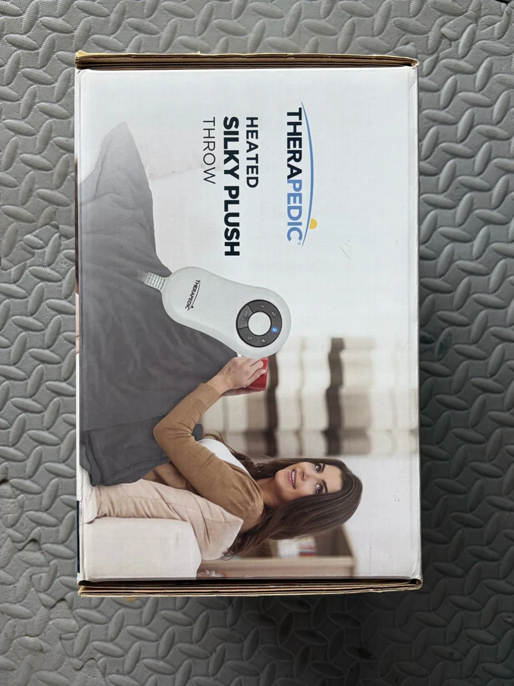 Therapedic Heated Silky Plush Throw - Gray